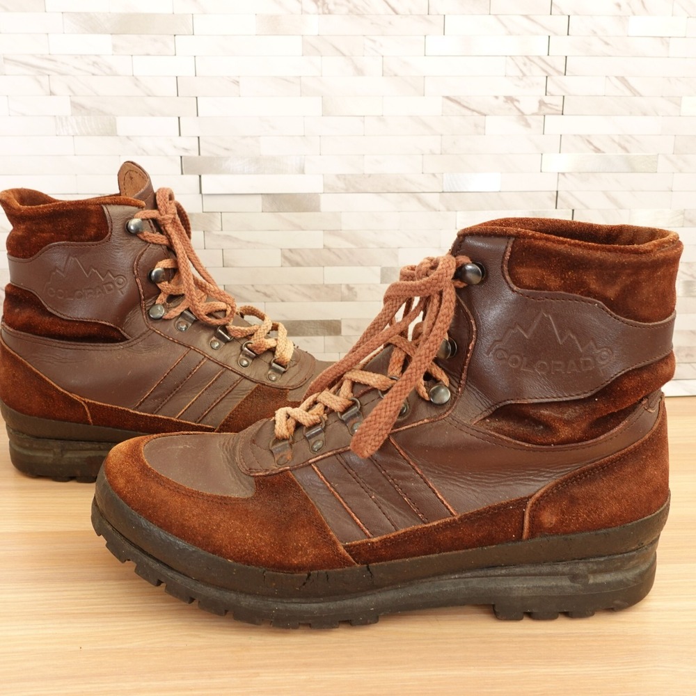 Vintage 90s Colorado Mountaineering Boots Mens 9 Vibram Hiking Hunting Italy